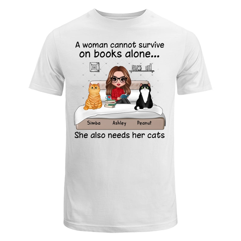 Doll Girl Reading Books On Bed With Cats Personalized Shirt