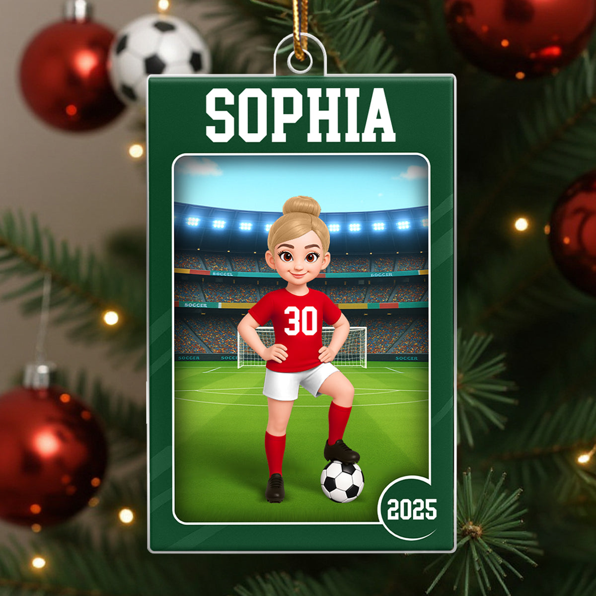 Soccer Boy Girl 3D Effect Action Figure - Personalized Acrylic Ornament