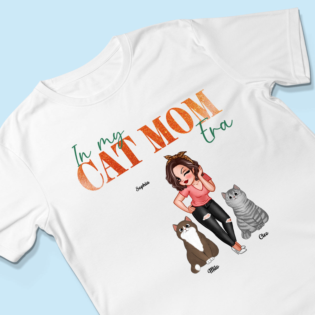 In My Cat Mom Era Pretty Woman & Fluffy Cats - Personalized Shirt