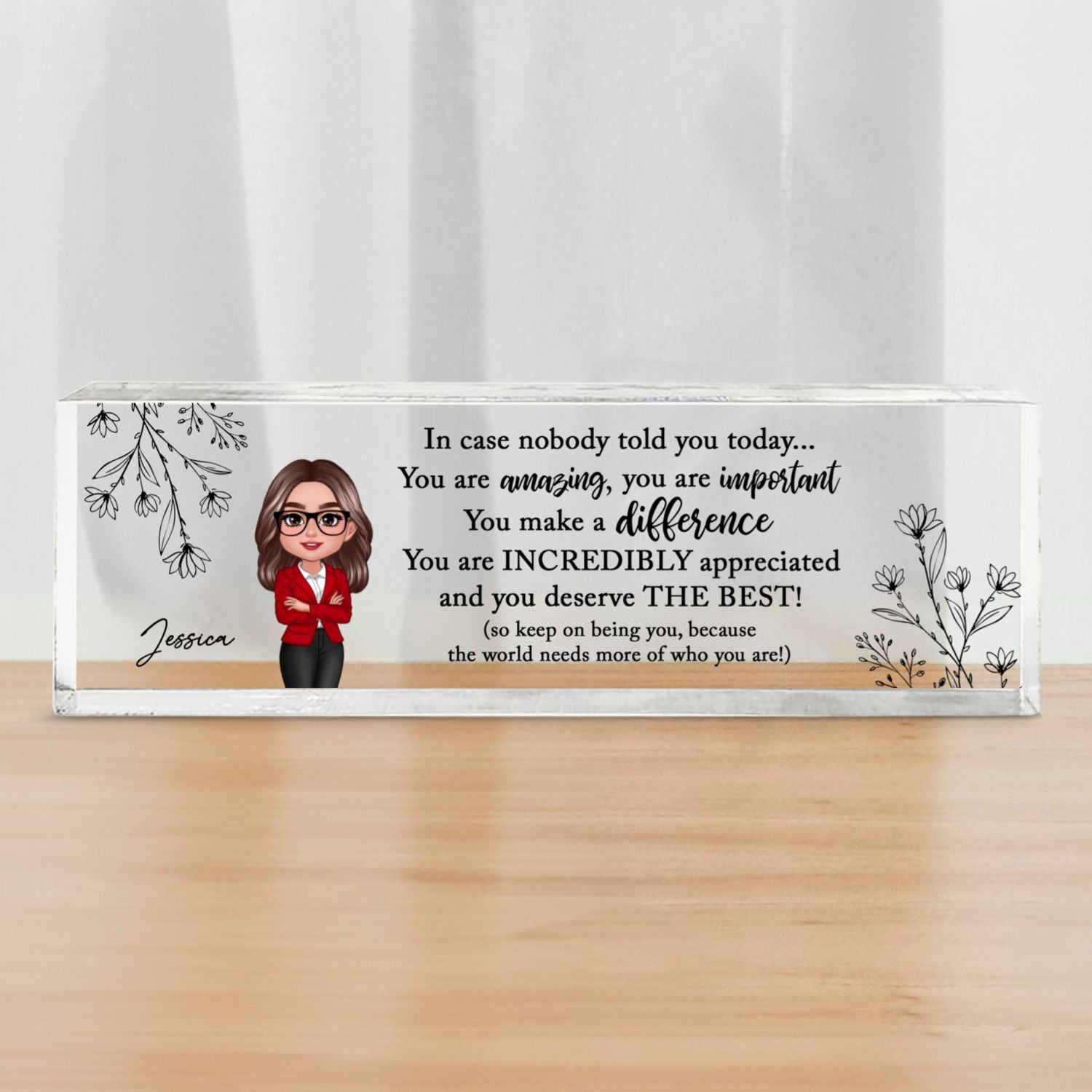 You Are Incredibly Appreciated Coworker Colleagues Affirmations Personalized Acrylic Desk Name Plate, Teacher Appreciation Gift, Retirement Gift For Coworkers, Boss, Teachers