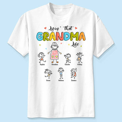 Livin' That Grandma Life Drawing Personalized Shirt
