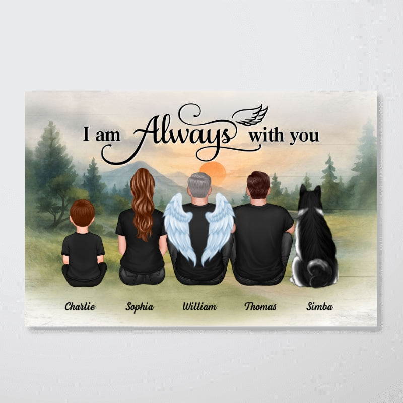 Mountain Landscape Family I Am Always With You Memorial Personalized Poster, Sympathy Gift, Remembrance Gift