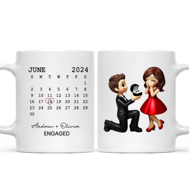Personalized Mr Mrs Coffee Mug, Marriage Proposal Personalized Engagement  Gift for him, Gift for her