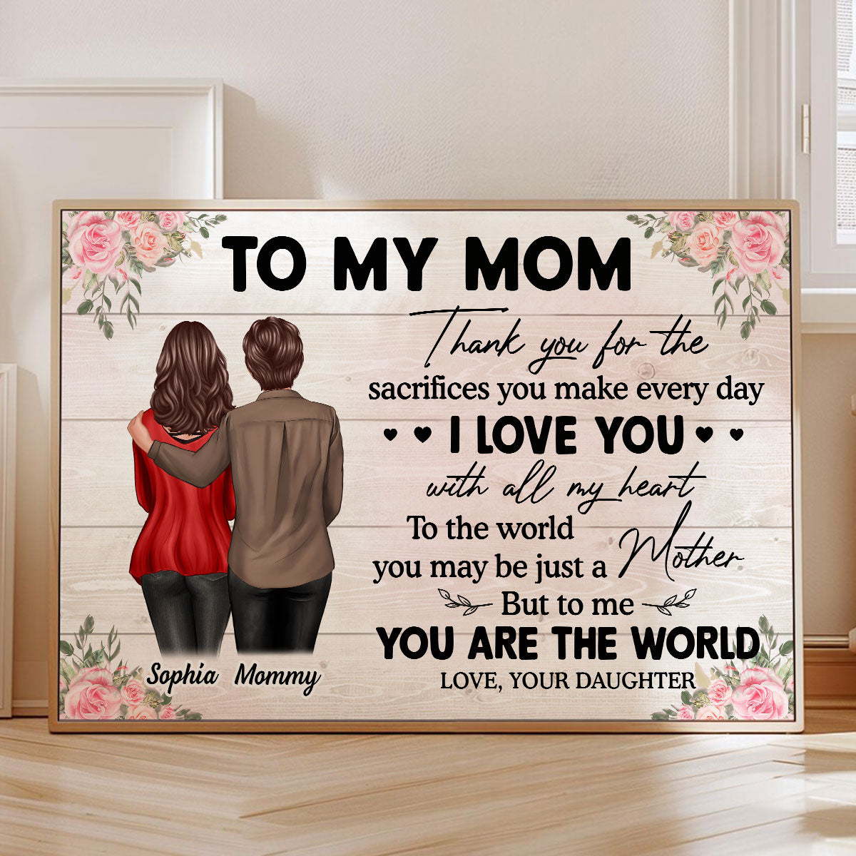 To My Mom From Daughter Happy Mother's Day Personalized Poster, Gift For Mom