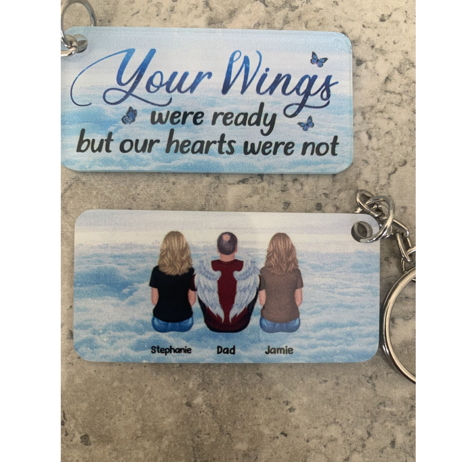 Always With You Grandma Grandpa Dad Mom Kids Dogs Cats Family Memorial - Personalized Acrylic Keychain - Sympathy Gift, Remembrance Gift