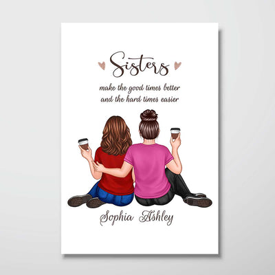 Best Friends Make The Good Time Better Embracing Besties Personalized Vertical Poster