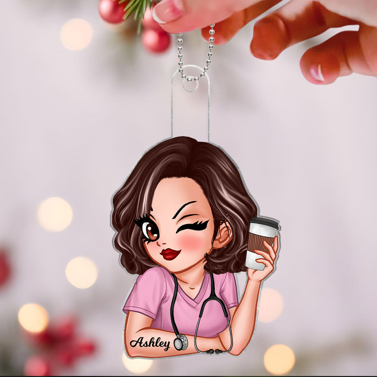 Nurse Personalized Acrylic Ornament, Christmas Gift For Nurses
