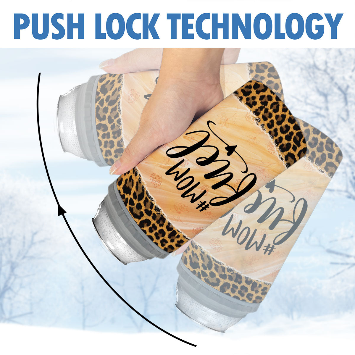 Mom Fuel Messy Bun Leopard Personalized Multipurpose Tumbler 4 In 1 Can Cooler