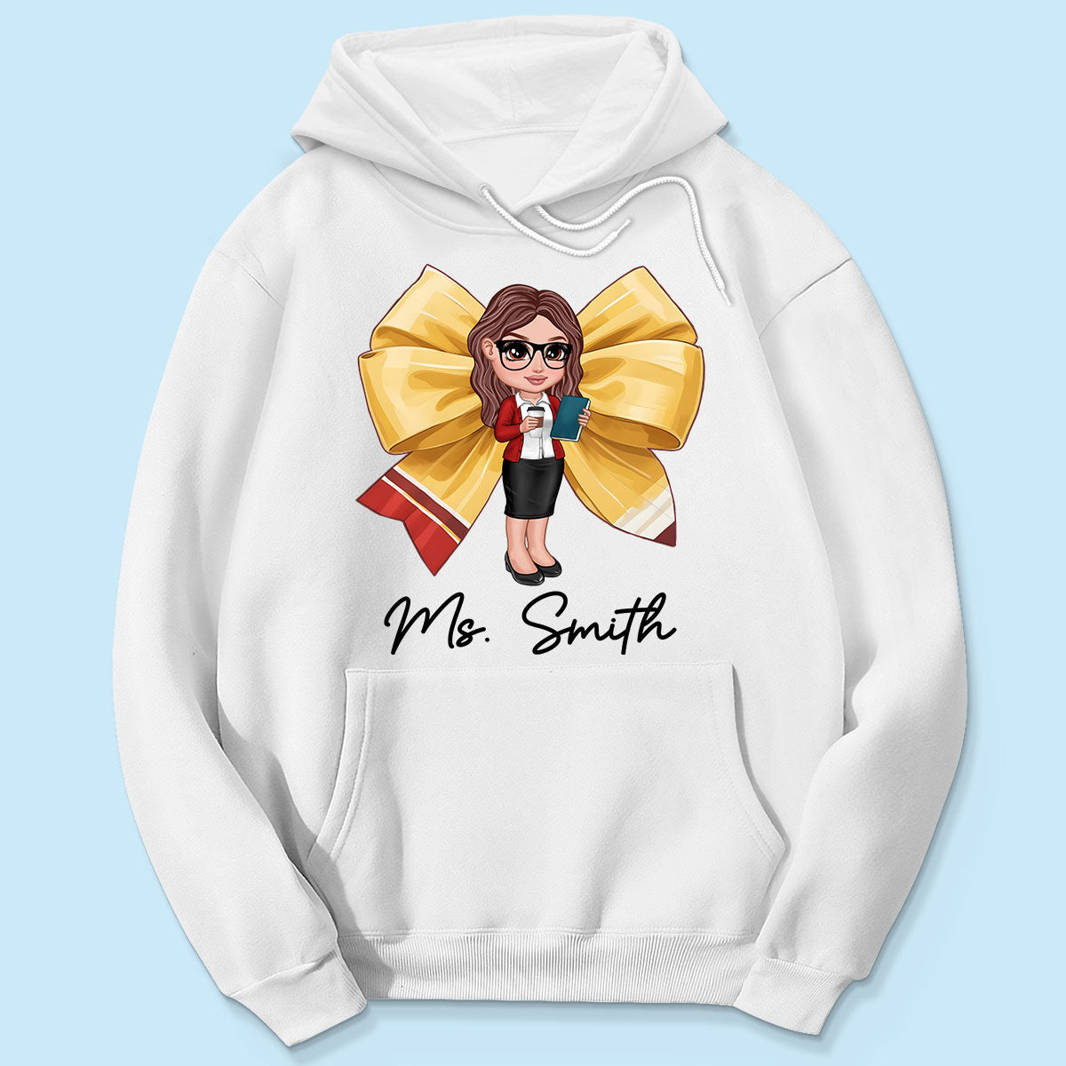 Pencil Coquette Bow Personalized Shirt, Appreciation Gift For Teacher