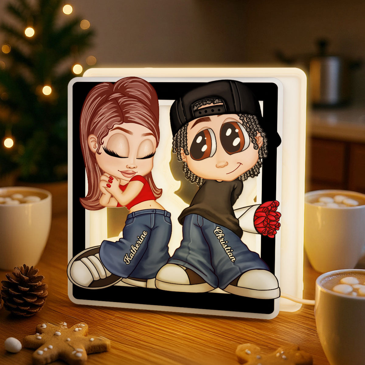 Y2K Style Couple Forever Love - Personalized Light Box - Gift For Couple