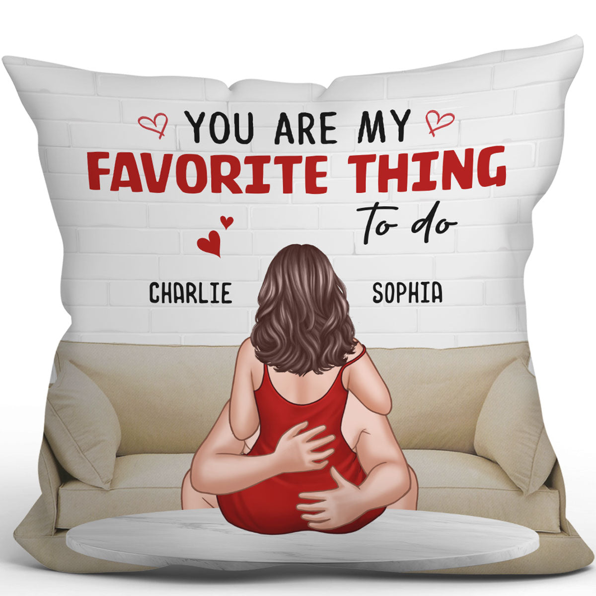 Couple Kiss Adore And Love Butt Funny Gift For Him For Her Personalized Pillow