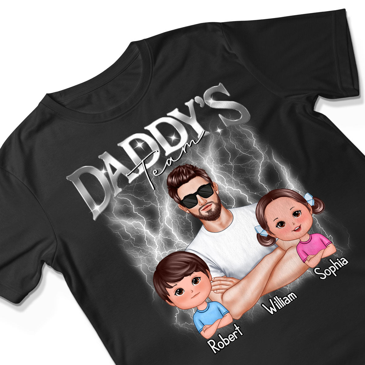 Bootleg Daddy‘s Team Dad & Kids Personalized Shirt