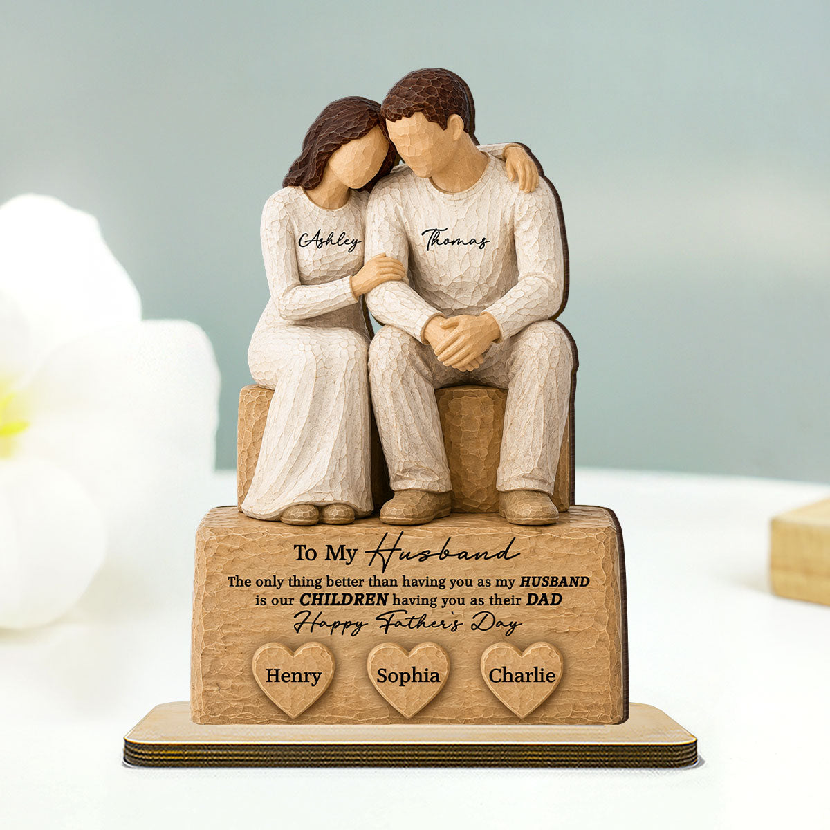 Sentimental Rustic To My Husband The Only Thing - Personalized 2-Layered Wooden Plaque - Father's Day Gift For Husband, Dad
