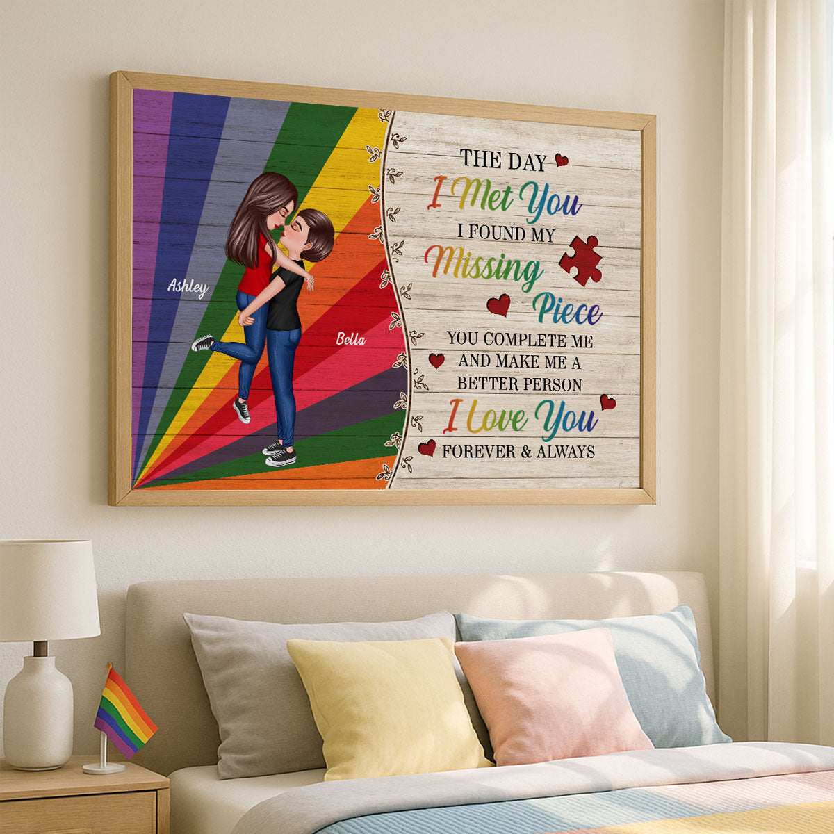 The Day I Met You Lesbian Couple LGBT Personalized Poster, Pride Month Gift