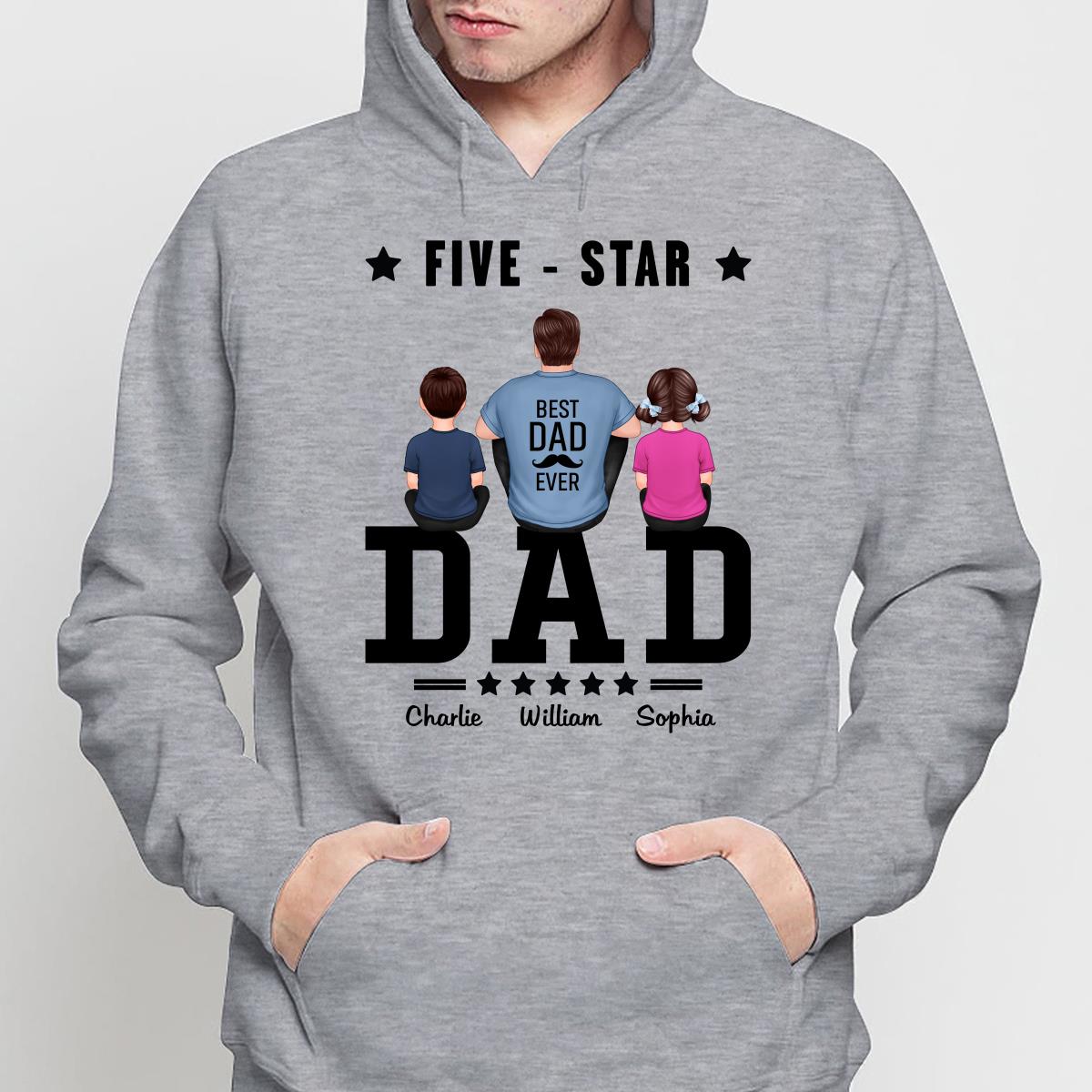 Five Star Dad Father‘s Day Gift Personalized Shirt