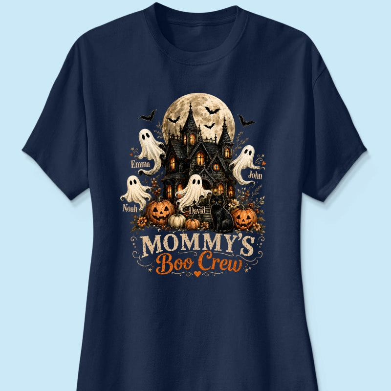 Mommy's Boo Crew Halloween Haunted House - Personalized Shirt - Gift for Mom, Wife