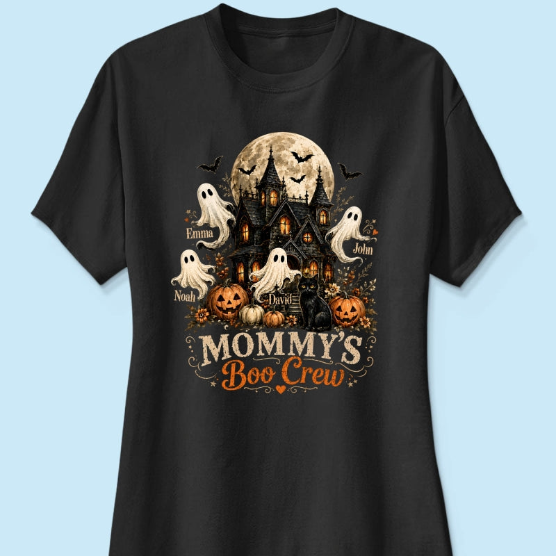 Mommy's Boo Crew Halloween Haunted House - Personalized Shirt - Gift for Mom, Wife