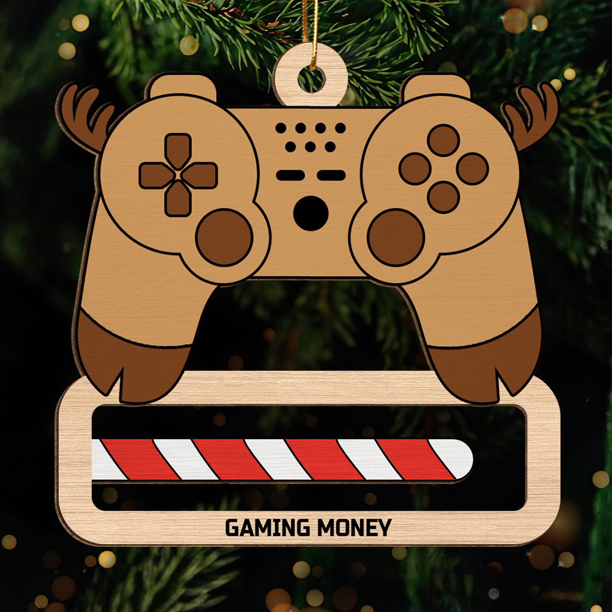 Unique Gift For Gamer Christmas Personalized Wooden Money Holder Ornament