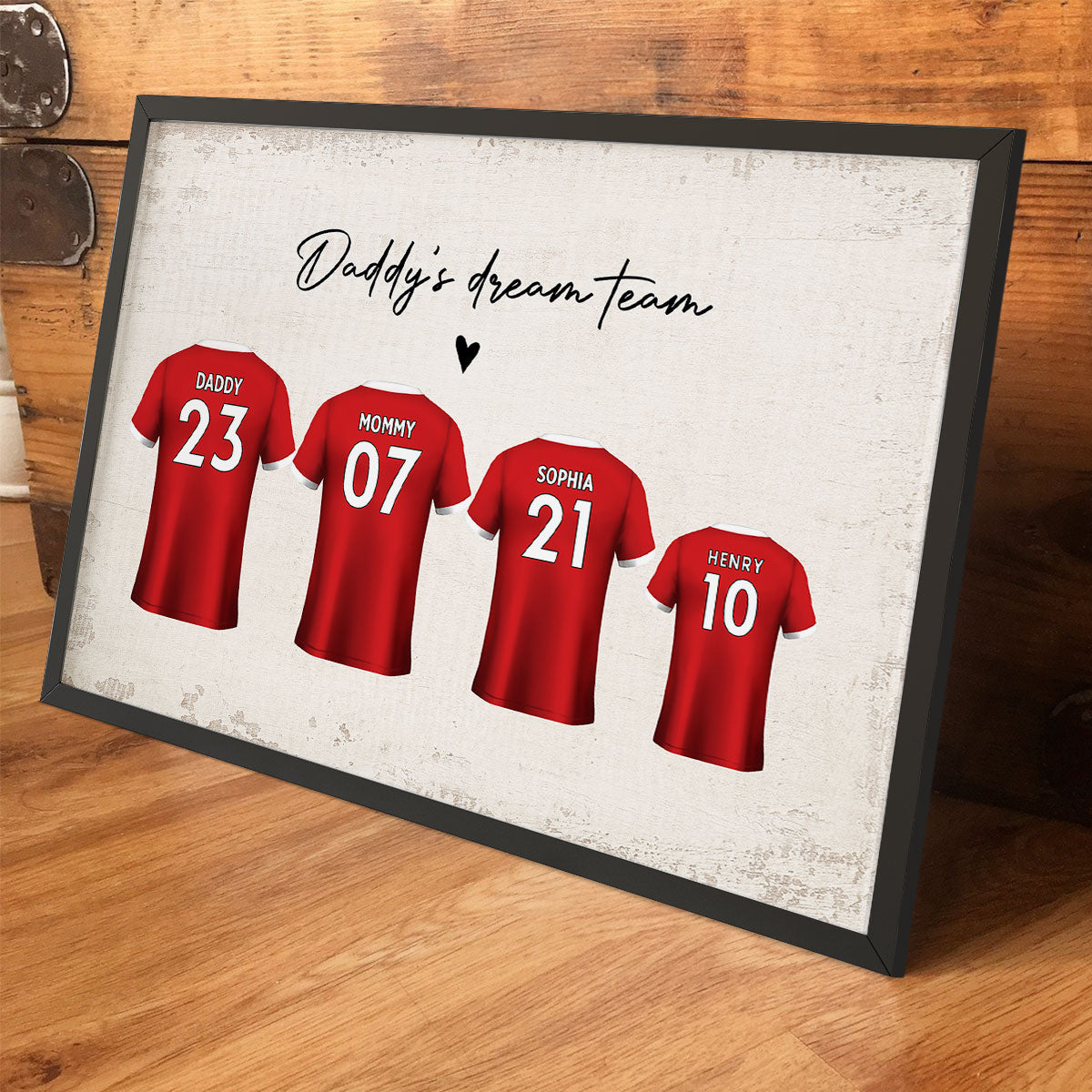 Daddy's Team Soccer Shirt Personalized Poster, Father's Day Gift For Dad, For Grandpa, For Husband