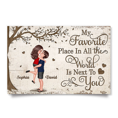 Favorite Place In The World Couple Hugging Kissing Summer Personalized Poster