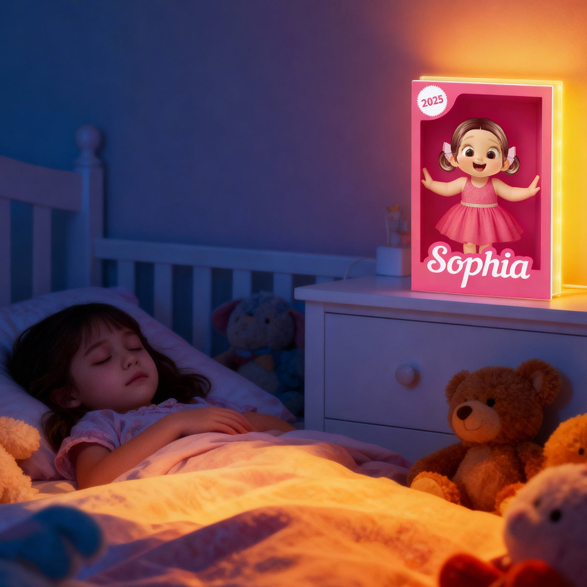Cute Kid in Toy Box - Personalized Light Box - Christmas Gift for Kids, Grandkids