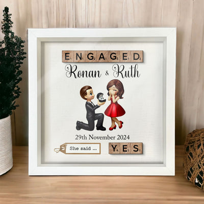 Personalized Couple Engagement Gift Photo Frame, Marriage Proposal Custom Just Engaged  Gifts for Couples