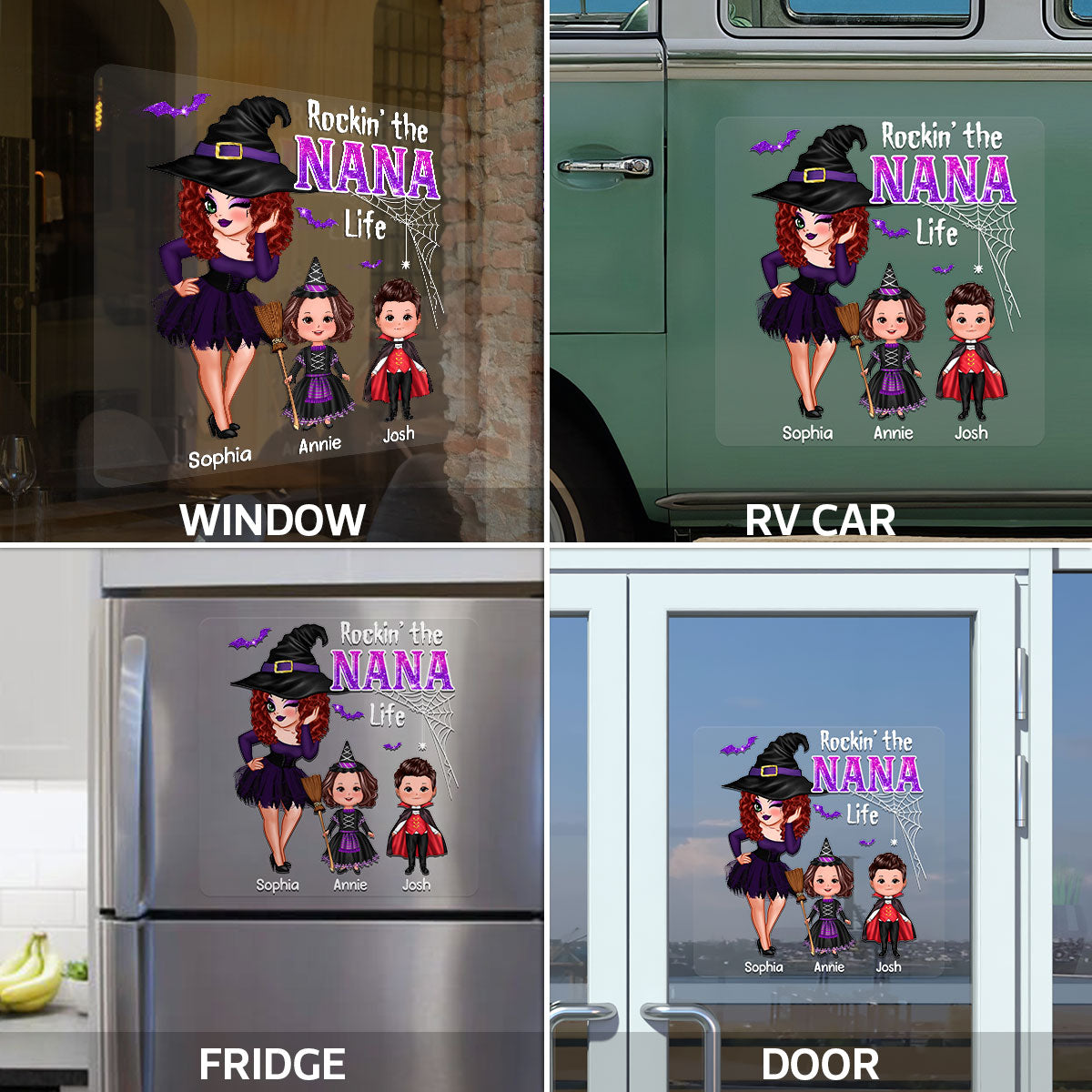 Pretty Woman Halloween Rockin' The Grandma Mom Auntie Life Personalized Decal, Halloween Decoration