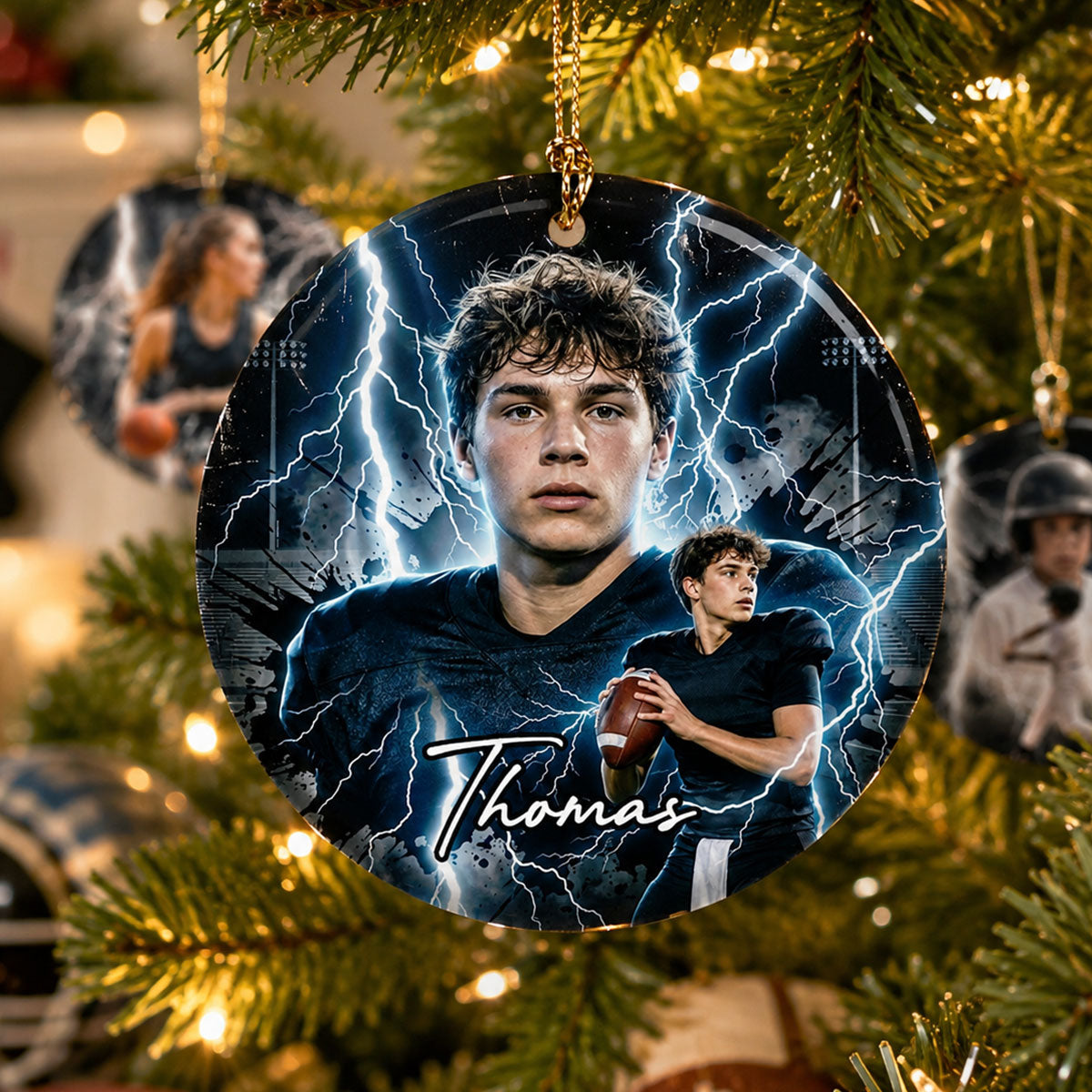 Trending Bootleg Sport Photos Insert - Personalized Ceramic Ornament - Gift For Boy, Girl