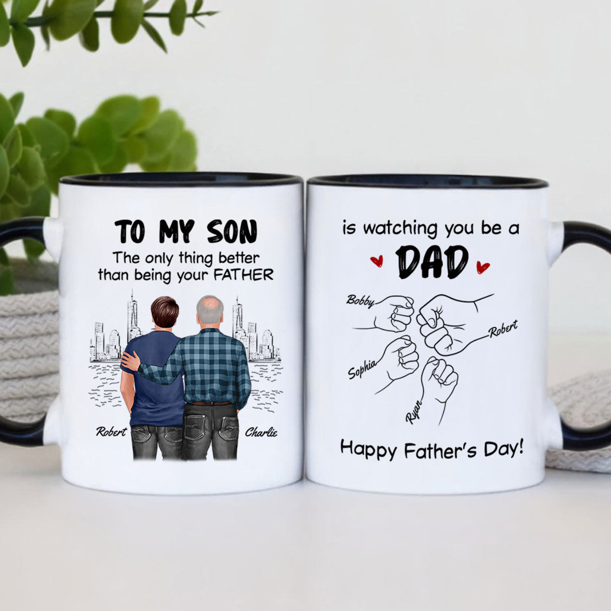 From Mom Dad To Son Watching You Be A Dad Personalized Mug, Gift For Son