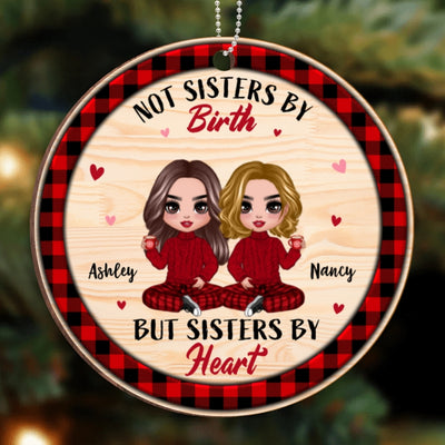 Red Patterned Doll Best Friends Personalized Wooden Ornament