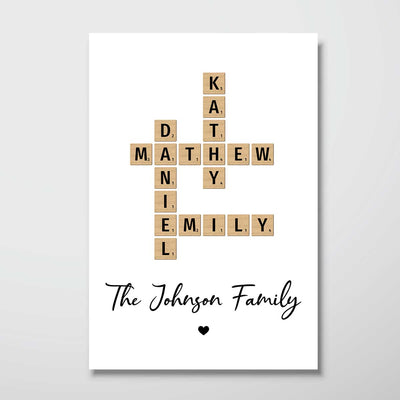 [FREE DELIVERY - Limited Time Offer] Unique Family Home Decor Make Your Own Crossword Puzzle Personalized Poster