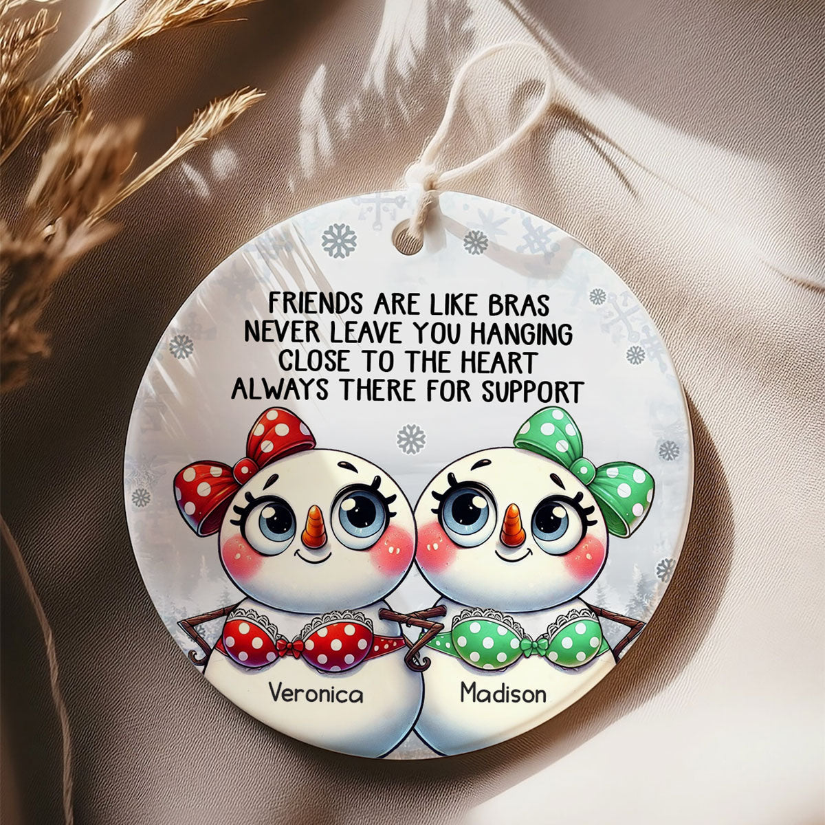 Personalized Snowman Friendship Christmas Ornaments 2024, Funny Gifts Christmas Ornaments for Besties