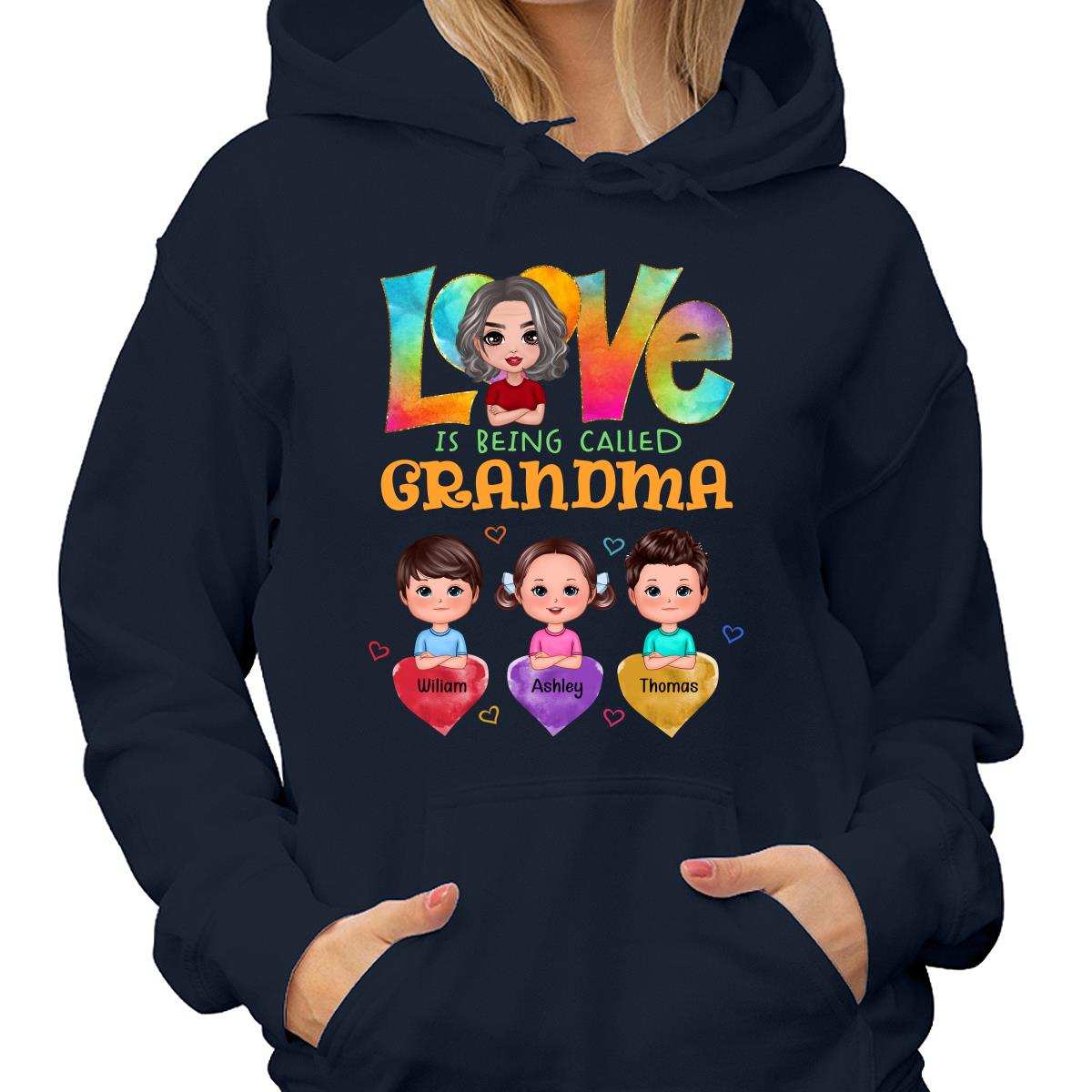 Doll Grandma With Grandkids Colorful Pattern Love Is Being Call Grandma Personalized Shirt