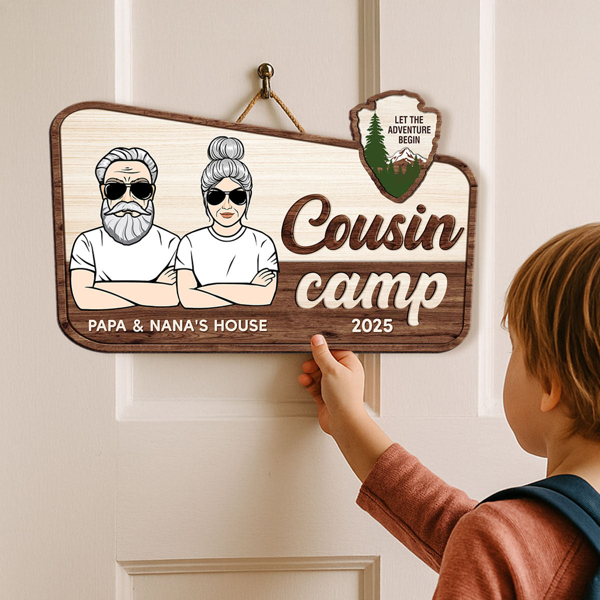 Welcome To Cousin Camp Grandparents' House Personalized Door Sign