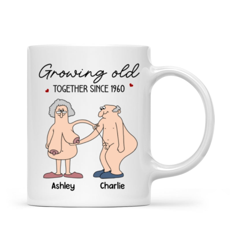 Want To Grow Old With You Funny Old Couple Anniversary Keepsake  Gift Personalized Mug