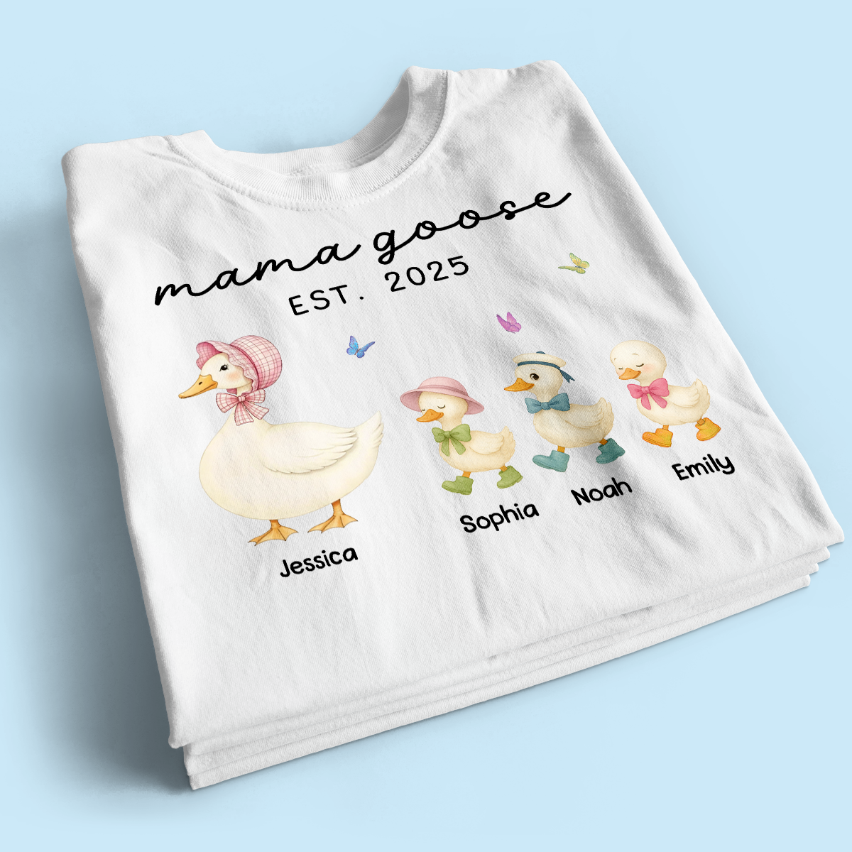 Grandma Goose Mama Goose And Kids Personalized Shirt, Gift