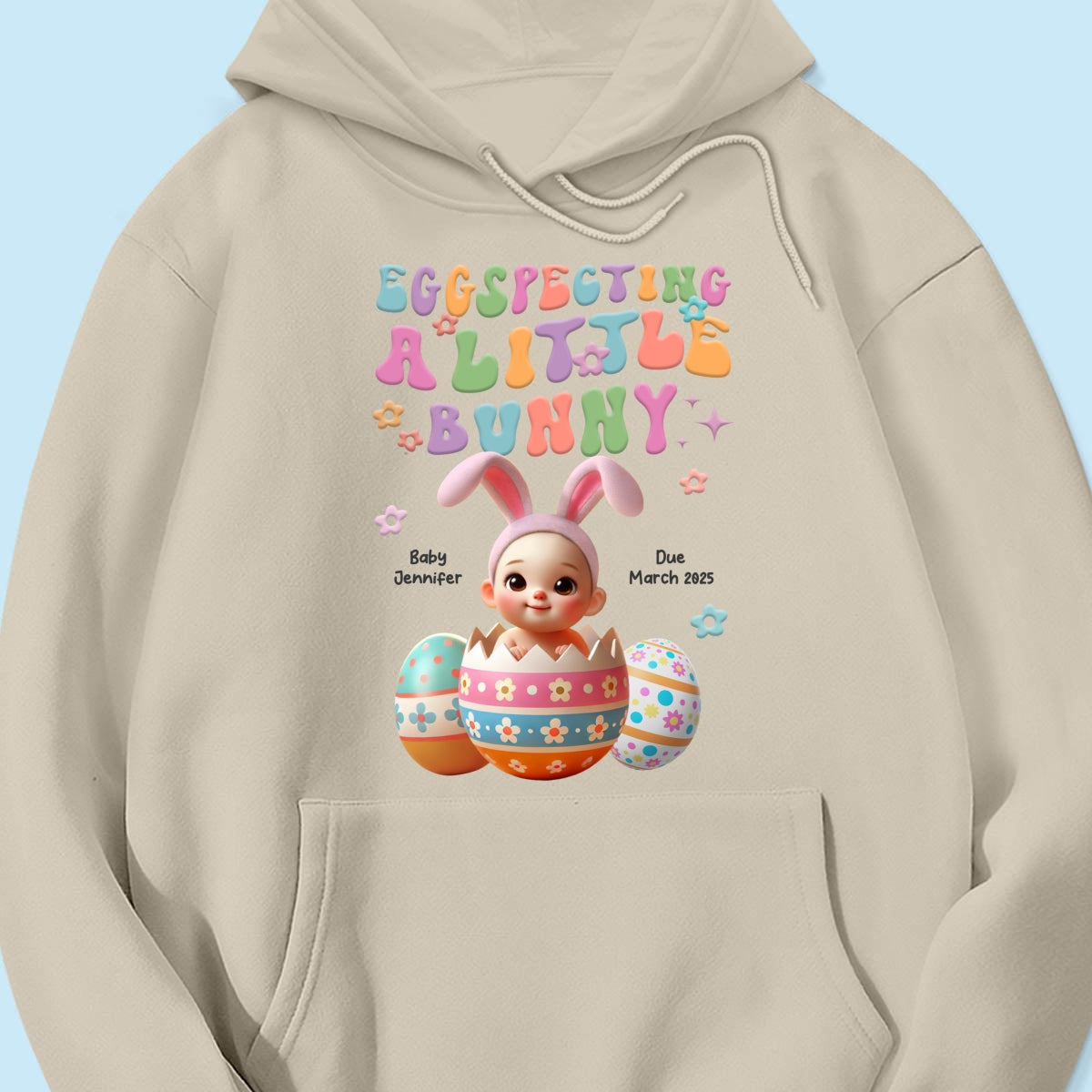 Eggspecting A Little Bunny Personalized Shirt, Easter Pregnancy Announcement, Easter Maternity Expecting Gift for Mom