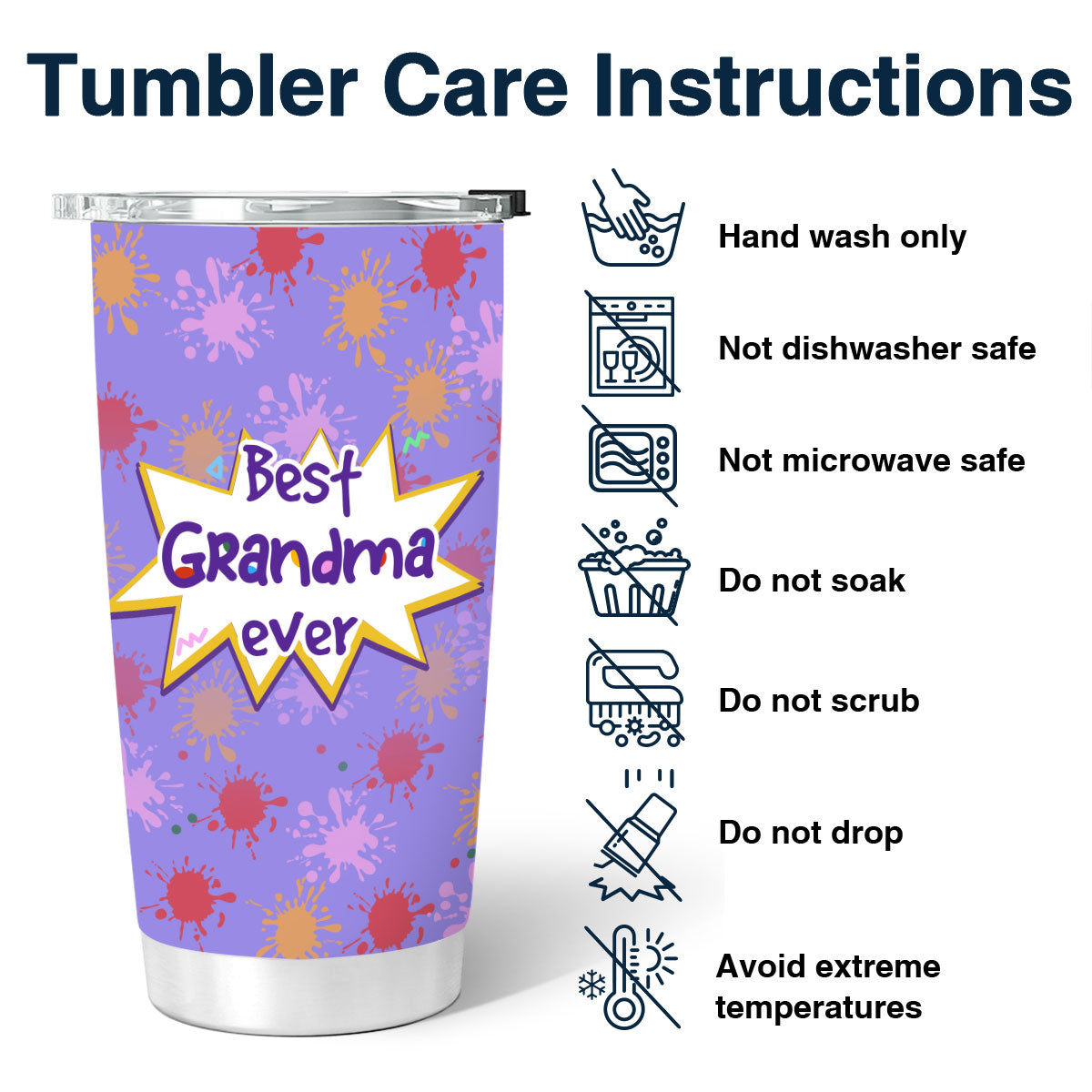 Best Grandma Ever Adorable Kids Personalized Tumbler