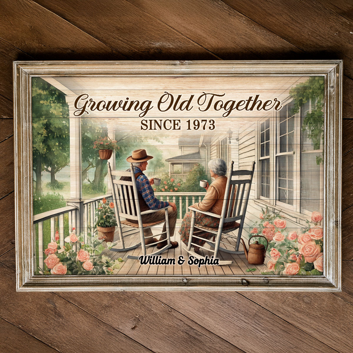 Old Couple Sitting Together On The Porch Personalized Poster, Heartfelt  Gift For Him, For Her, Husband, Wife