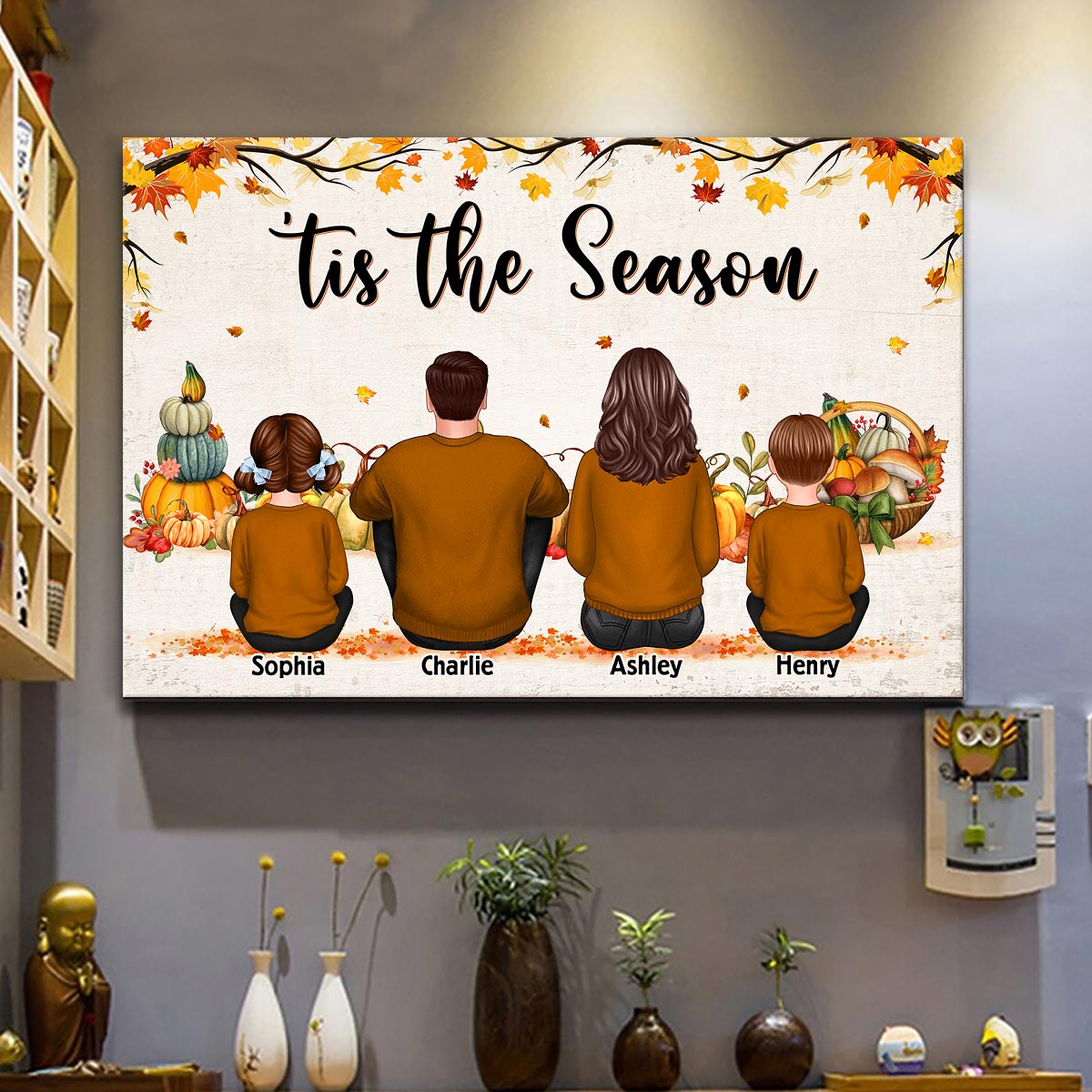 Tis The Season Fall Season Family Sitting Personalized Poster