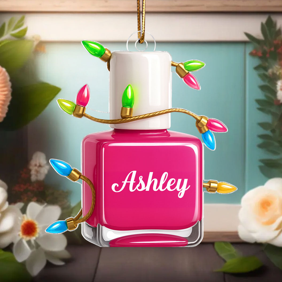 Custom Nail Polish Beauty Artist - Personalized Acrylic Ornament