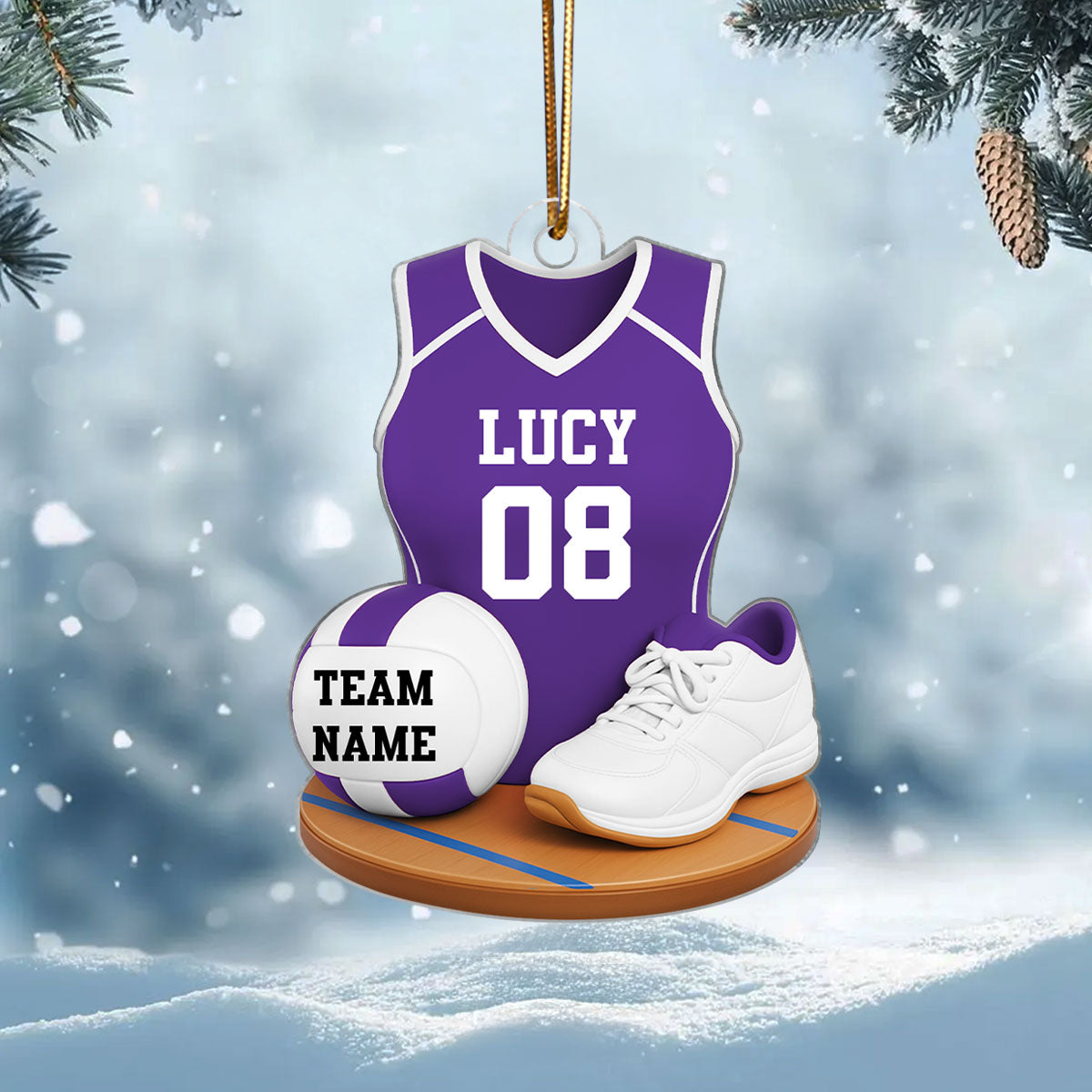 Volleyball Kit 3D Effect - Personalized Acrylic Ornament - Christmas Gift For Daughters, Grandkids