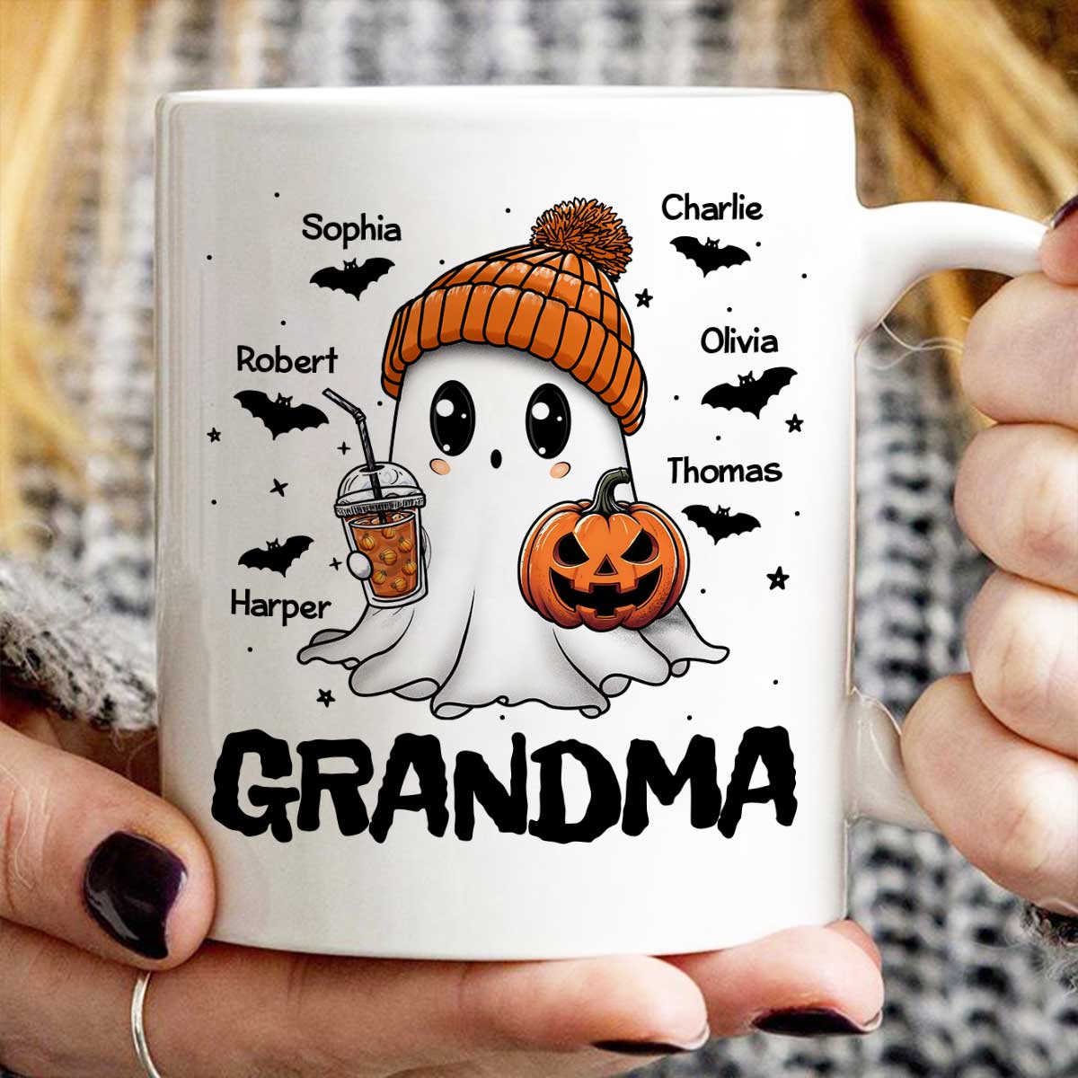 Fall Season Halloween Grandma Boo Personalized Mug, Halloween Gift For Grandma