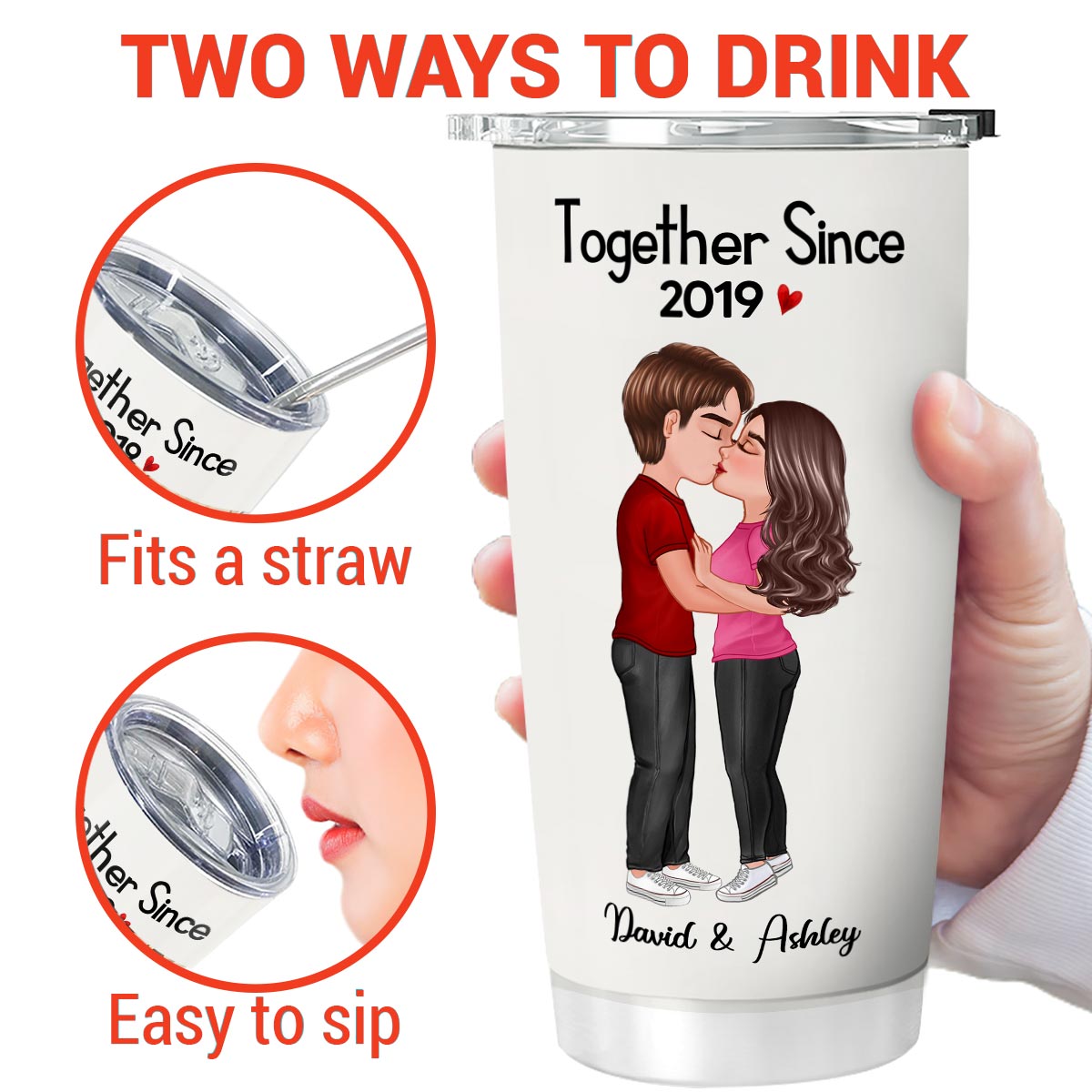 Doll Couple Kissing Gift For Him For Her Personalized Tumbler