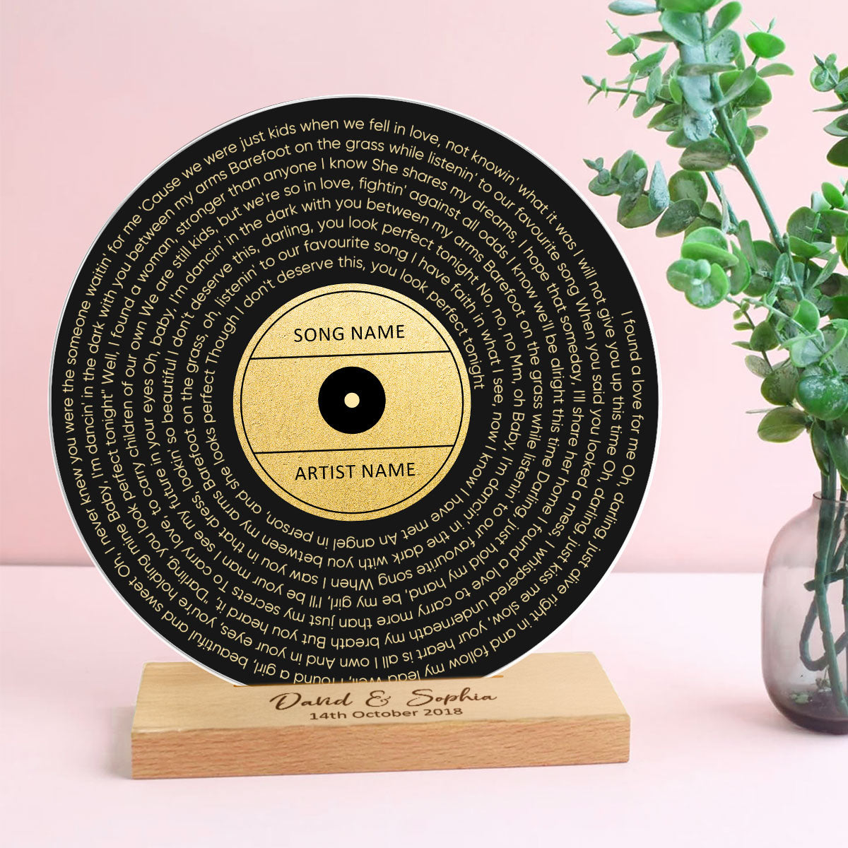 Couple First Dance Favorite Song Lyrics Personalized Acrylic Song Plaque, Perfect Home Decor, Couple Gift, Wedding Gift, Anniversary Gift For Her For Him