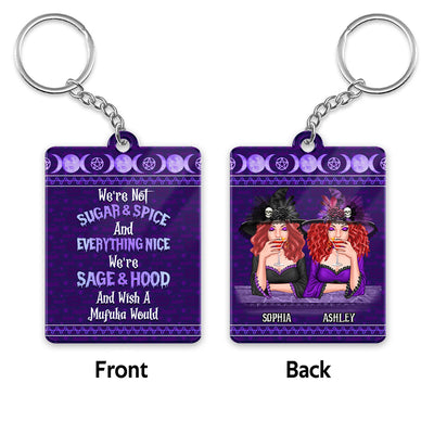 Halloween Besties Sisters Moon Personalized Acrylic Keychain