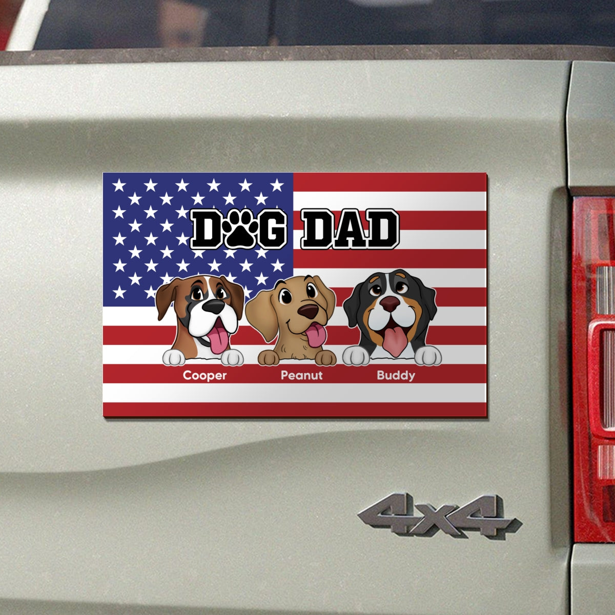 Dog Dad Personalized Car Magnet, Gift For Dog Lovers