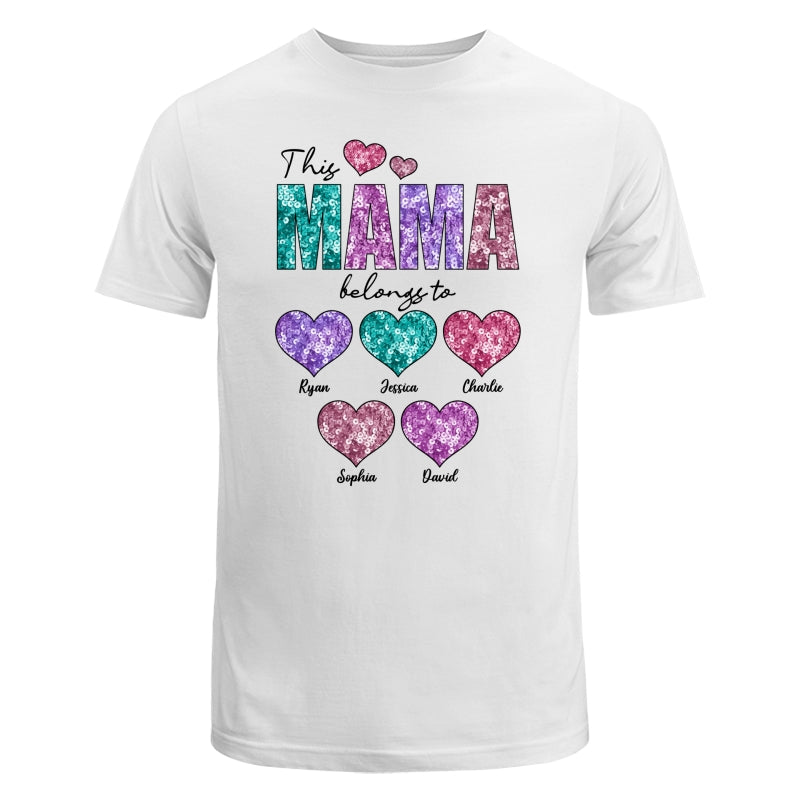 This Grandma Mom Belongs To Faux Sequin Hearts Personalized Shirt