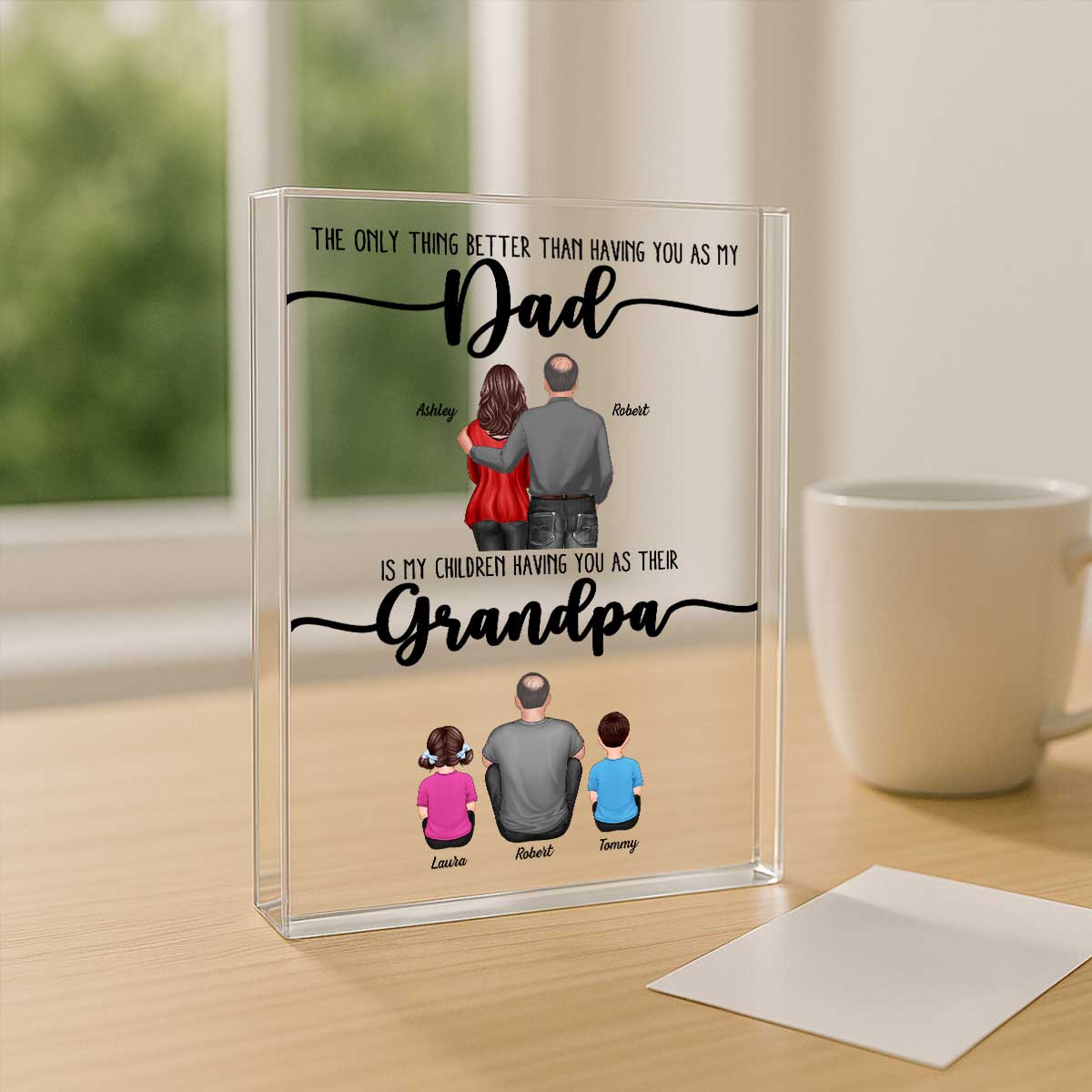 The Only Thing Better Than Dad Grandpa Back View Personalized Acrylic Block, Father's Day gift from Daughter