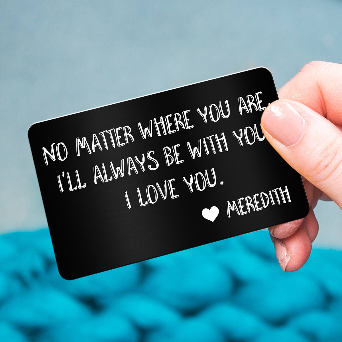 Wallet Insert Keepsake Custom Photo & Message Personalized Metal Wallet Card